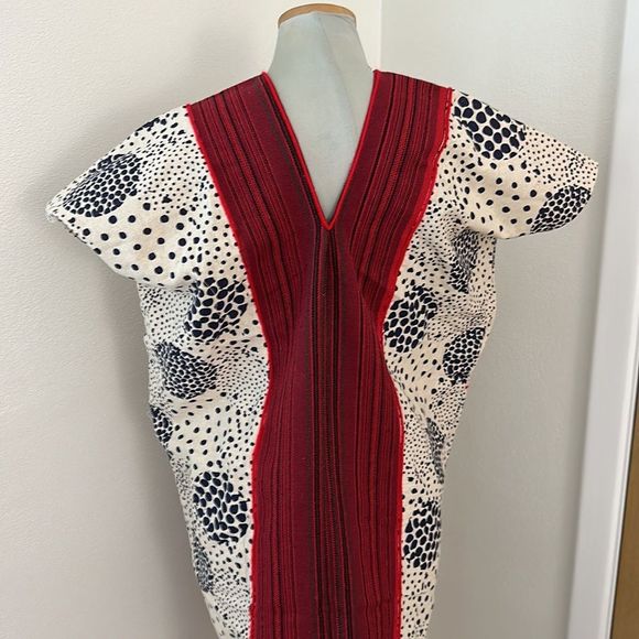 Navy red tassel kaftan ceremonial medium m anthropologie - Picture 5 of 8